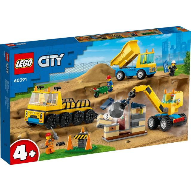 レゴ(LEGO) シティ トラックと鉄球クレーン車 おもちゃ 玩具 プレゼント 誕生日 ブロック 知育 クリスマス 男の子 女の子 子供 4歳 5歳 6_1