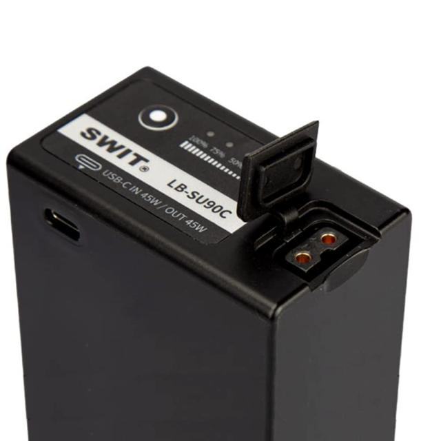 SWIT LB-SU90C BP-U シリーズ バッテリー、90Wh / 6.2Ah 容量 BP-U シリーズ カメラ バッテリー、D-tap ＆ USB-C、複数回路保護付き