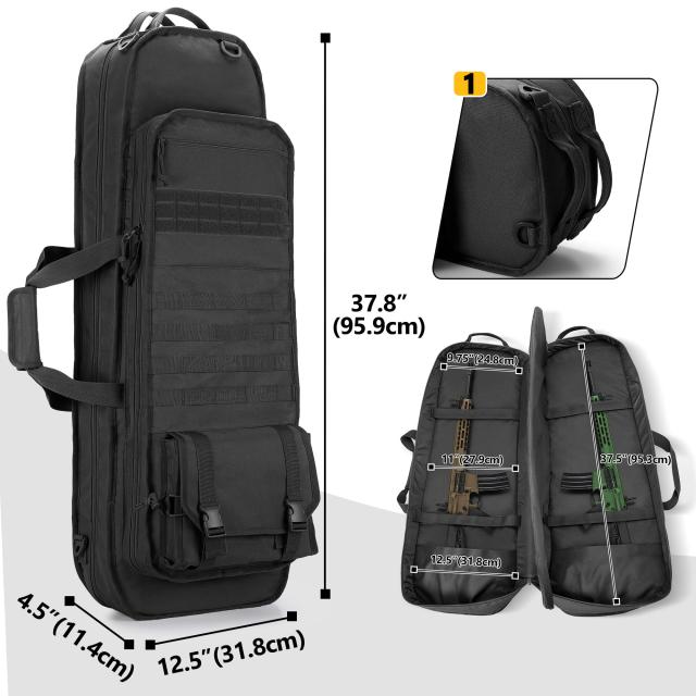 GOBUROS ガンケース リュック 2丁収納70cm対応 サバゲーバッグ大容量 Amazon.co.jp: GOBUROS ガンケース リュック 2丁収納 28インチ