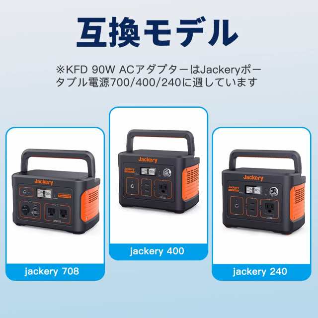 KFD 互換用 Jackery ACアダプター 65W 90W Jackery ポータブル電源 240 /400 /708 /E400 /E240  /E708 専用 や JVCケンウッド ポータブルの通販はau PAY マーケット - Ｅ４Ｌｉｆｅ | au PAY マーケット－通販サイト