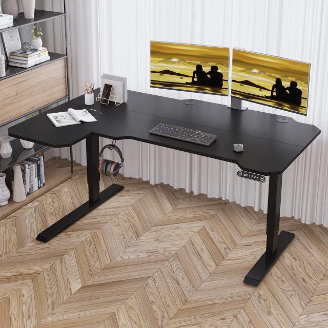 BilBil デスク パソコンラック つくえ 電動昇降式 机 150CM×101CM 電動