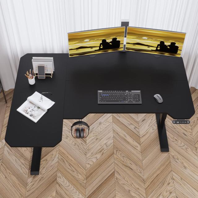 BilBil デスク パソコンラック つくえ 電動昇降式 机 150CM×101CM 電動
