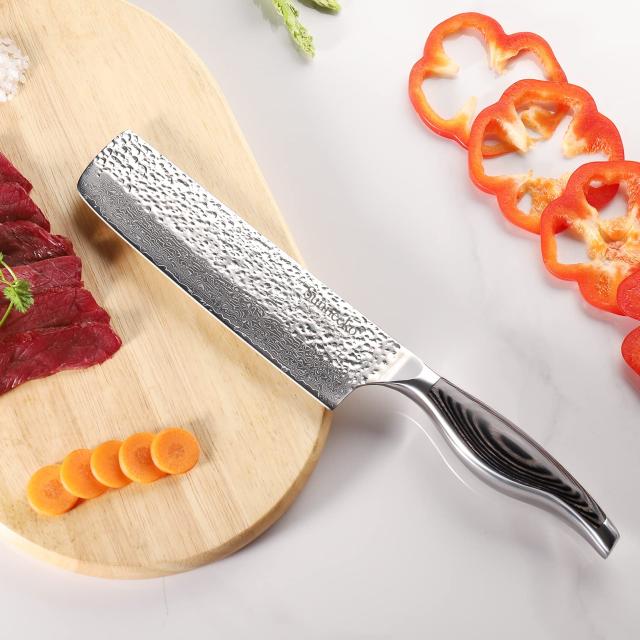 Sunnecko 包丁 ダマスカス 73層 菜切り包丁 中華包丁 180mm キッチン