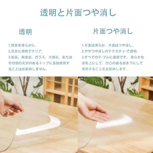 AHAZIAHダイニングマット クリア PVC 床 保護シート 200*280cm 厚さ1.5mm 特大サイズ 床を保護するダイニングマット 超大判 フローリング_4
