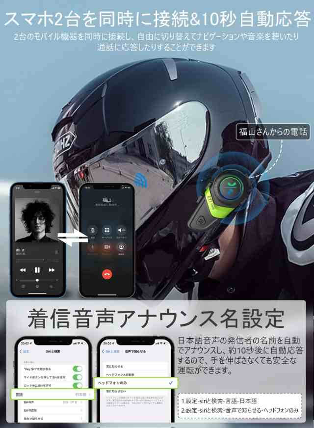 バイク イヤホン 超軽量 ヘルメット スピーカー Bluetooth5.0 バイク インカム HI-FI インカムバイク用 IP67防水 バイク用品  50時間連続の通販はau PAY マーケット - みんなのSHOP | au PAY マーケット－通販サイト