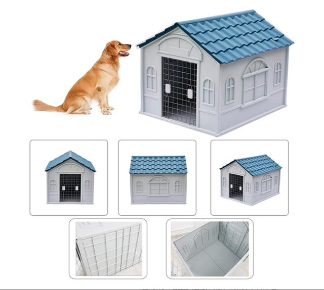 HPYWTJY 犬小屋 大型犬 プラスチック 犬小屋 屋外用 中型犬 断熱 犬小屋 屋外用 小型犬 犬小屋 室内 屋外 (S-ピンク)_7