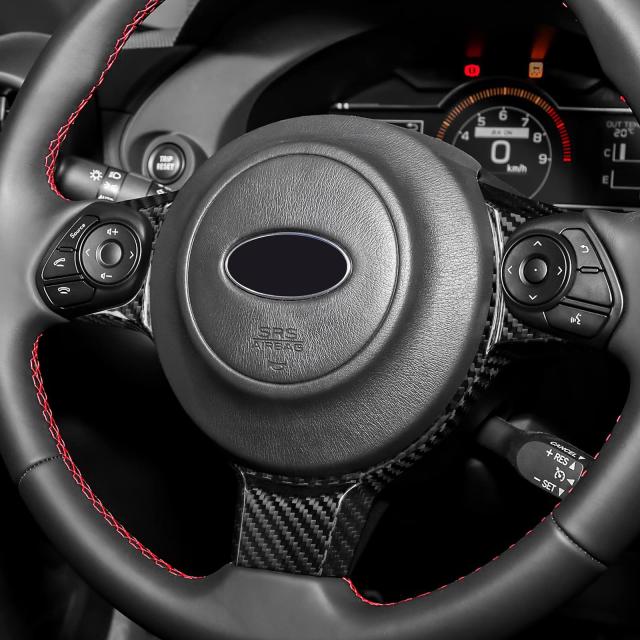 AIRSPEED トヨタ GR86 スバル BRZ 2017-2024専用 アクセサリー リアルカーボンファイバー製 カーステアリングホイールスイッチパネルカバ_2