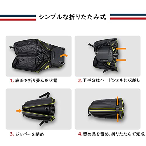 PlayEagle ゴルフバッグカバー ゴルフ用トラベルカバー ホイール付き ハードシェル付き 折りたたみ式 ゴルフ航空バッグ ゴルフバッグ ゴ_5