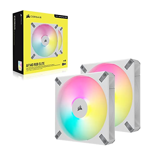 CORSAIR AF140 RGB ELITE WHITE Dual Pack with Lighting Node CORE XT PCケースファン CO-9050160-WW FN1866