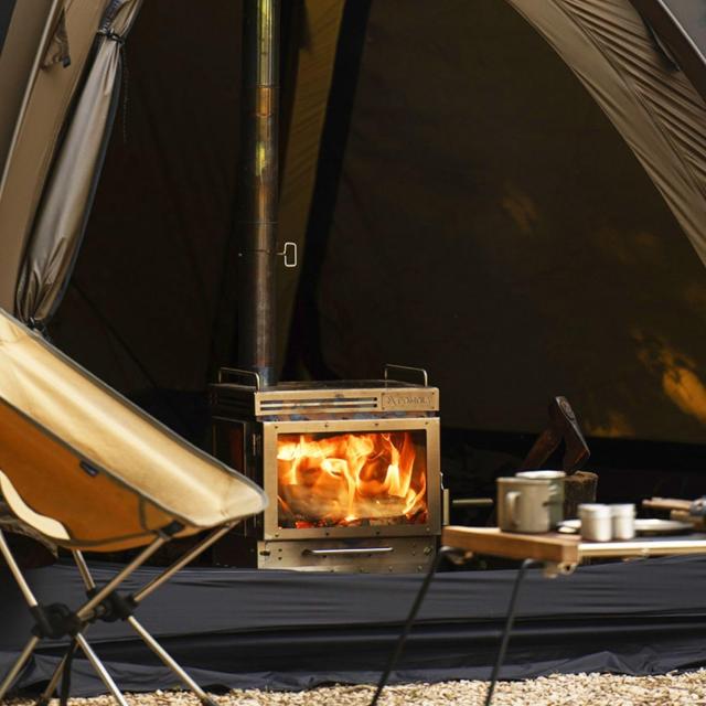 POMOLY ステンレス 薪ストーブ ガラス扉付き POMOLY ステンレス 薪