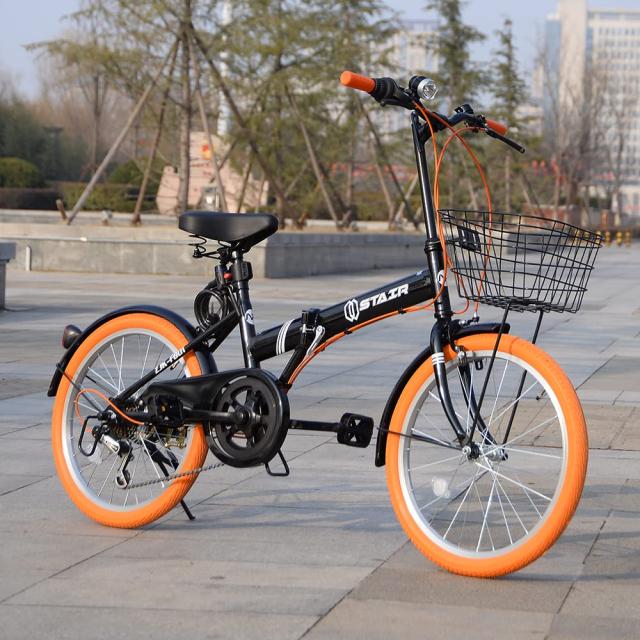折りたたみ自転車 折り畳み自転車 20インチ シマノ6段変速 カゴ付
