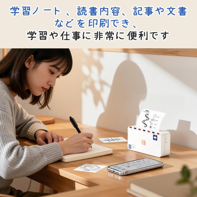 Phomemo M04AS ポータブルサーマルプリンタ スマホプリンター 15/53/80