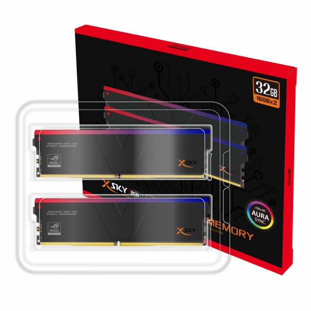 v-color Hynix IC デスクトップPC用 ゲーミングメモリ Manta XSky RGB (発光型) ROG認証 DDR5-7200MHz PC5-57600 32GB (16GB×2枚) U-DIMの通販は