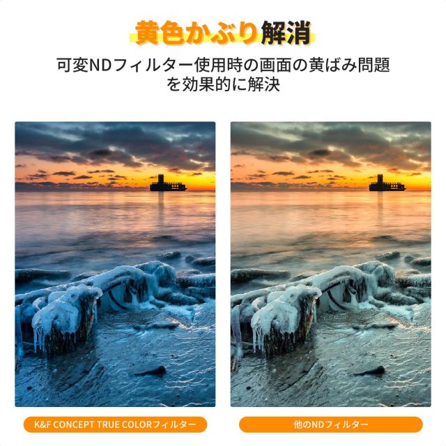 【2023新型】K＆F Concept 82mm 可変NDフィルター ND2-ND32 TRUE COLOR 黄色被り解消可能 両面28層コーティング 光学ガラス 撥水撥油キズ
