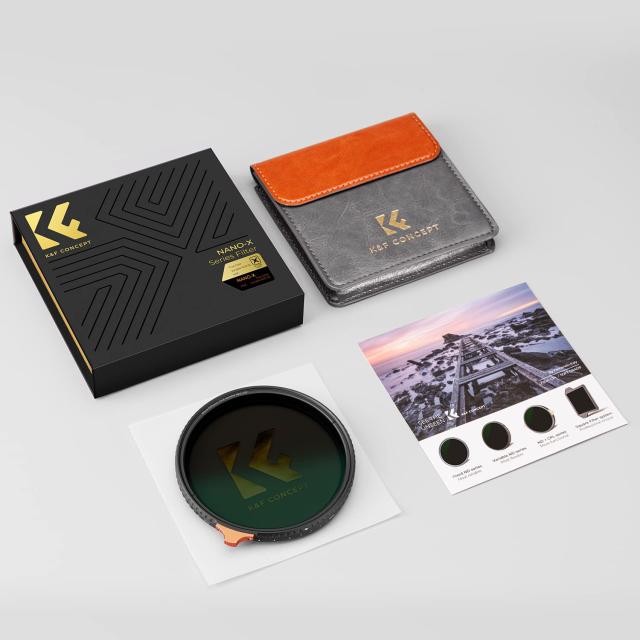【2023新型】K＆F Concept 82mm 可変NDフィルター ND2-ND32 TRUE COLOR 黄色被り解消可能 両面28層コーティング 光学ガラス 撥水撥油キズ