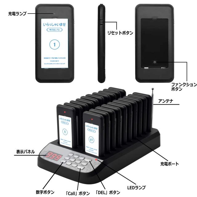 NICHII 呼び出しベル 受信機（子機）20台セット 呼び出し機 ワイヤレス