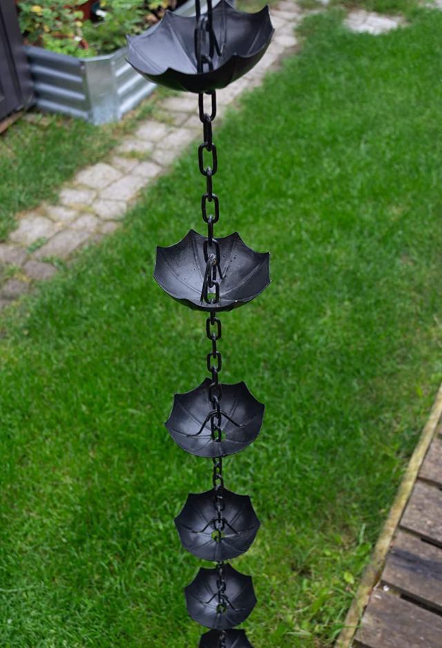 夢の行 レインチェーン チューリップの桶12個 ブラック260cm雨どい部品雨樋 Amazon | 夢の行 レインチェーン チューリップの桶 12個