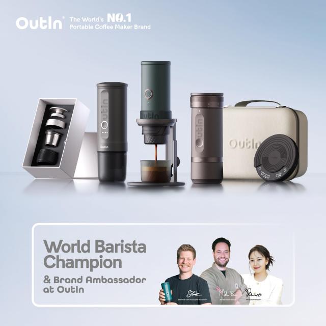 OutIn Nano ポータブル電動エスプレッソマシン、キャンプ用トラベル 