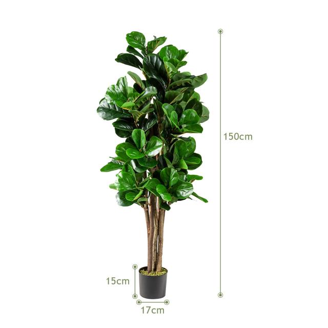 TANGKULA 観葉植物 フェイク ガジュマル フェイクグリーン 大型 150cm 人工観葉植物 造花 インテリア 室内 屋外 フェイク植物 人工 観葉_1