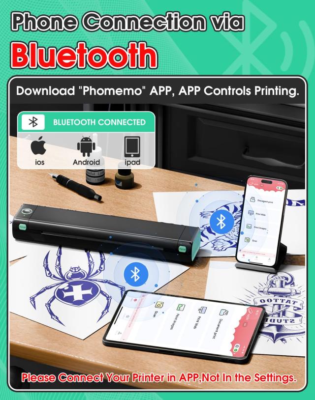 Phomemo M08F タトゥープリンター コピー機 タトゥーマシン 転写機 刺青マシン tattoo printer machine サーマルタトゥーマシン モバイル_2