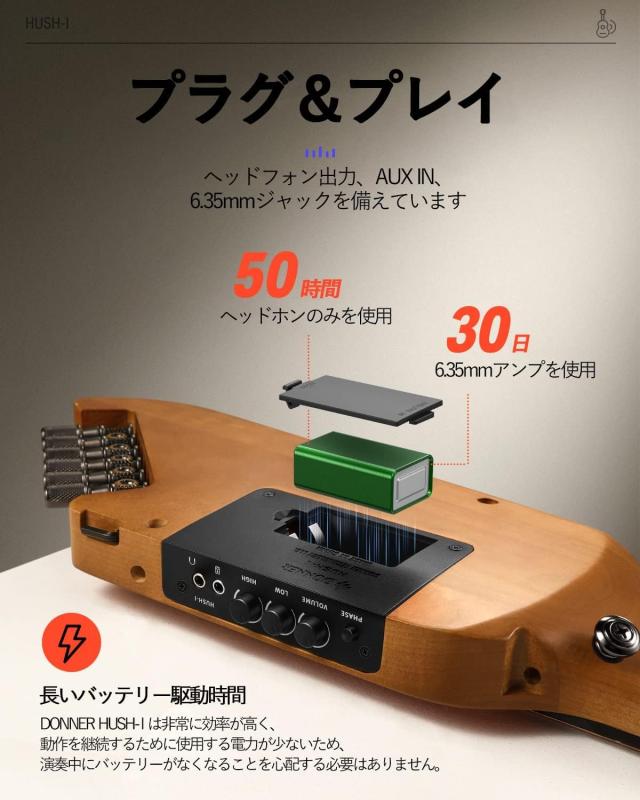 Donner トラベルギター ヘッドレスギター ミニエレキギター