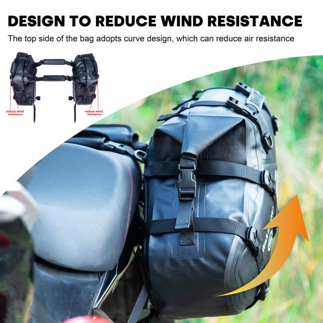 WILD HEART オートバイ サドルバッグ 防水 36L (18L*2) オートバイ 