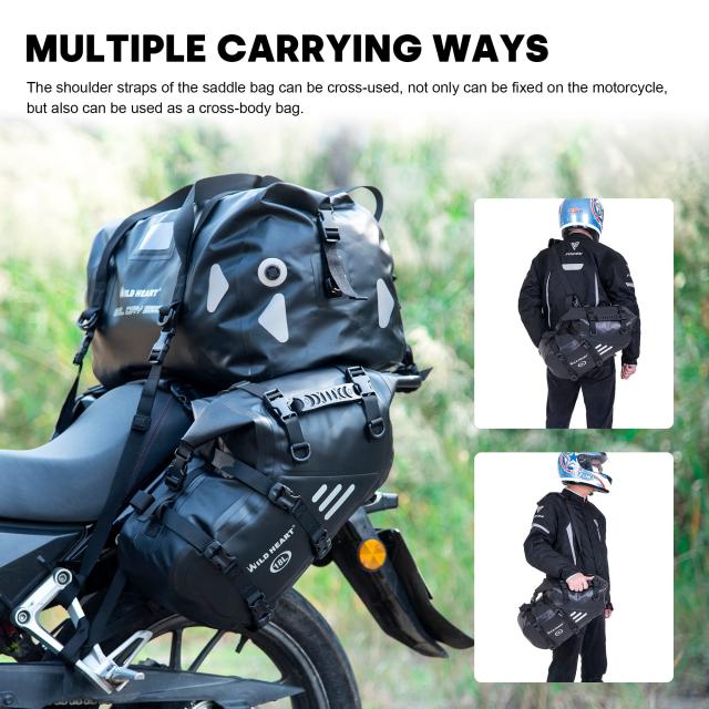 WILD HEART オートバイ サドルバッグ 防水 36L (18L*2) オートバイ 