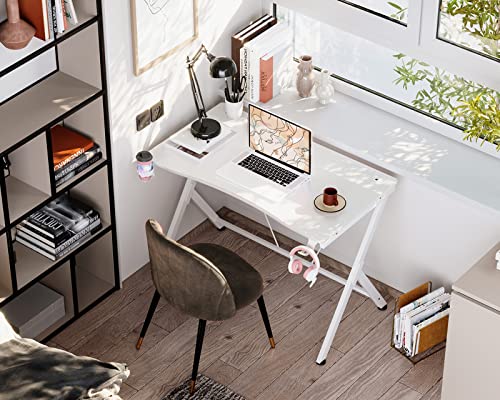 KKL ゲーミングデスク 幅100cm*奥行55cm*高さ75cm パソコンデスク ス字脚 デスク ゲーミングテーブル PCデスク 炭素繊維天板 カップホル