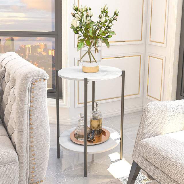 在庫セール】ソファ横 大理石 ベッド横 テーブル コーヒーテーブル 丸  