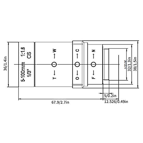 Hilitand ビデオカメラ用レンズ 5-100mm 1.3MP HDズームレンズ マ マニュアル アイリス ズーム式 CW-VM05100-1