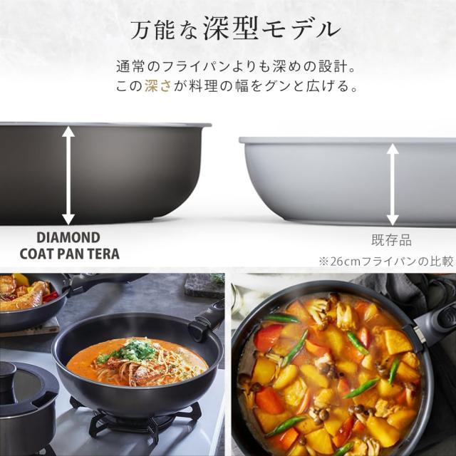 アイリスオーヤマ 取っ手の取れるフライパン 12点セット 最強にくっつきにくいコーティングを使用 DIAMOND COAT PAN TERA(ダイヤモンドコ_5