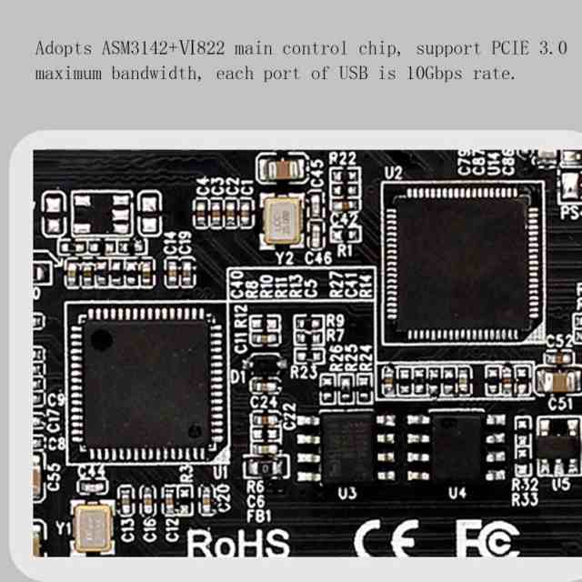 PCIe to USB 3.2 Gen 2 カード、10Gbps PCI Express 拡張カード、USB Type A、Type C、前面 Type E ポート、デスクトップ コンピューターの通販は