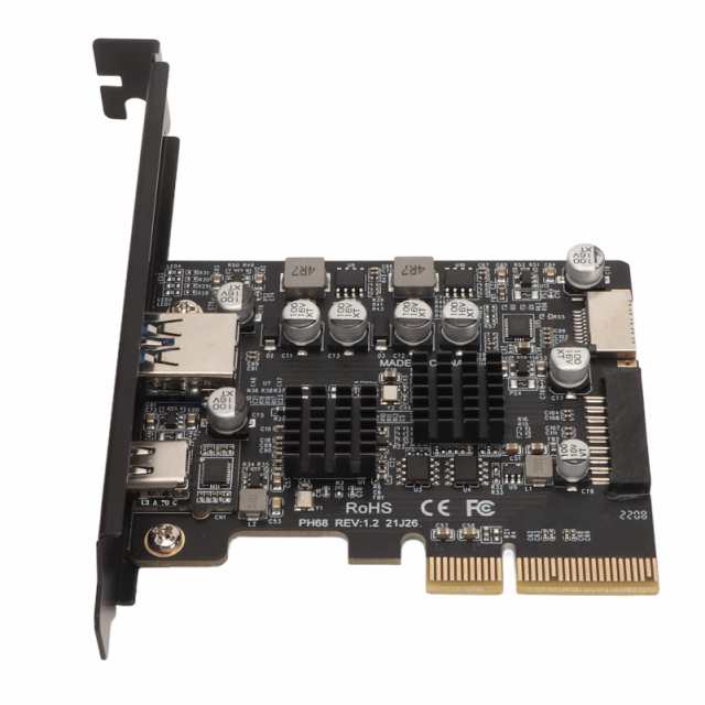 PCIe to USB 3.2 Gen 2 カード、10Gbps PCI Express 拡張カード、USB Type A、Type C、前面 Type E ポート、デスクトップ コンピューターの通販は
