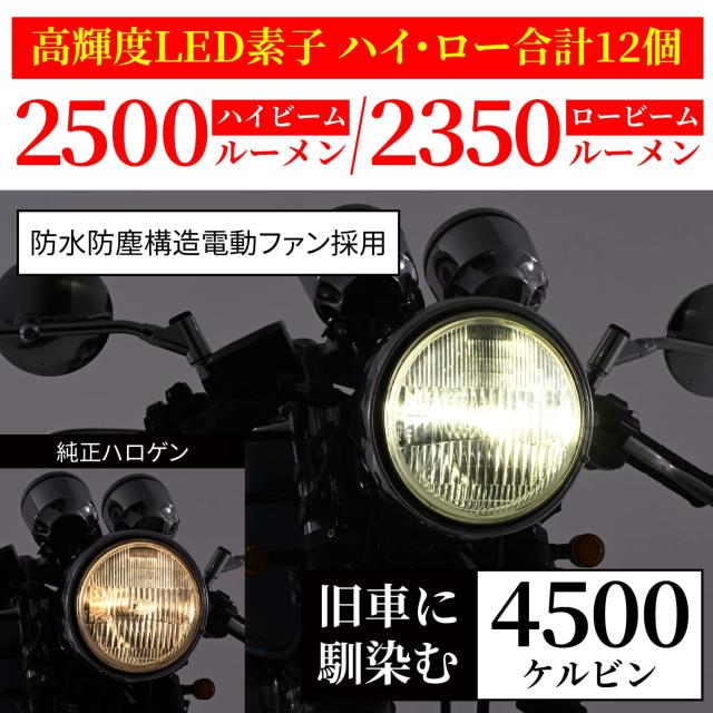 デイトナ(Daytona) BELLOF(ベロフ) バイク用 LED H4 ヘッドライトバルブ 2500ルーメン プレシャスレイZ2 4500K(電球色) 35479_3