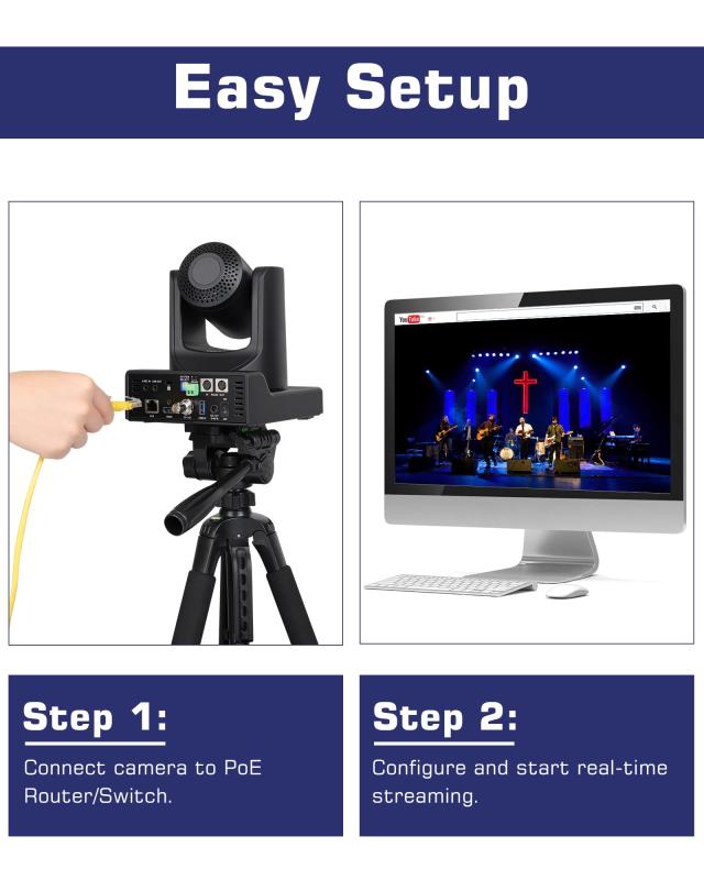 Chameye NDI HX3 PTZ カメラ 30x光学ズーム AI搭載 自動追跡 FHD1080P60 PoE機能 USB3.0/HDMI/3G-SDI/NDI出力 IPカメラ 広角 リモコン操_6
