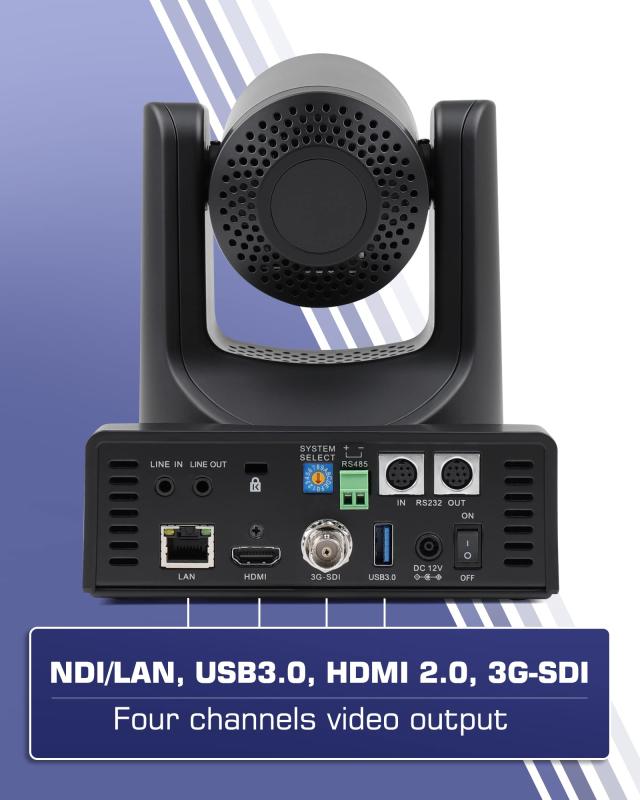 Chameye NDI HX3 PTZ カメラ 30x光学ズーム AI搭載 自動追跡 FHD1080P60 PoE機能 USB3.0/HDMI/3G-SDI/NDI出力 IPカメラ 広角 リモコン操_7