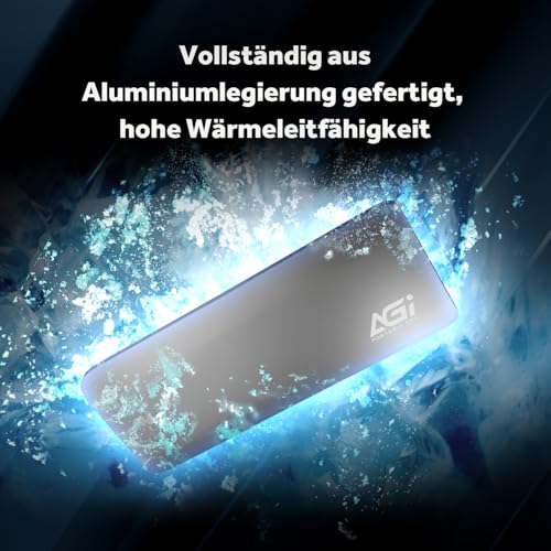AGI 2TB ED198 外付けSSD、USB3.2 Gen2 Type-C to Type-C/Aケーブル PS5/PS4対応(メーカー動作確認済) アルミニウムケース(読み込み速度1_9