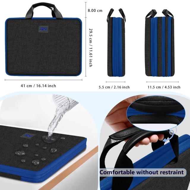 ZINZ パソコンケース 15 15.6 16 インチ 薄型 可変容量 PC バッグ 撥水