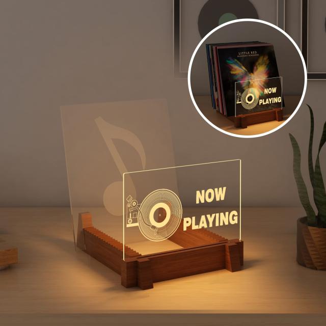 YuanDian Now Playing レコードスタンド レコード収納 レコー Amazon.com: YuanDian Now Playing Vinyl Record Wall Mount, Light up