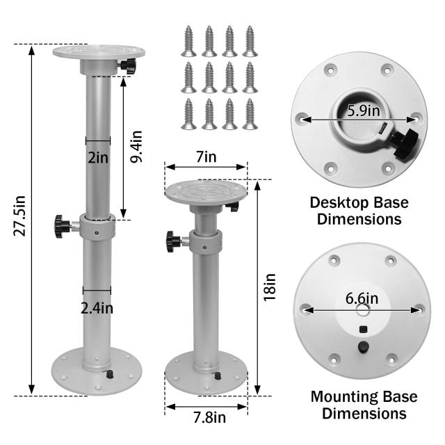 HWHongRV 調節可能な台座 マリンキャラバン モーターホーム テーブル