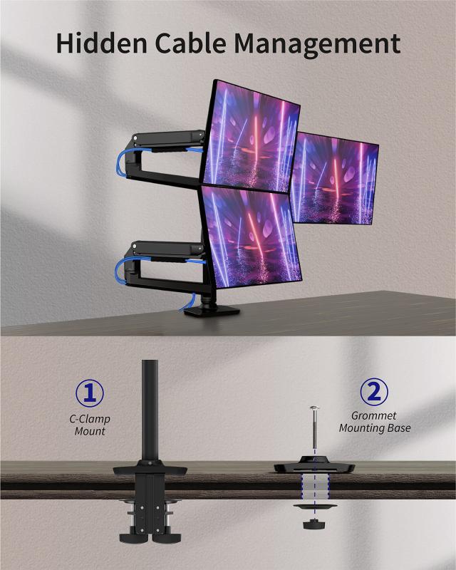Ergounion(エルゴニオン) E666 トリプルモニターアーム Ergounion(エルゴニオン) E666 トリプルモニターアーム 【公式通販】