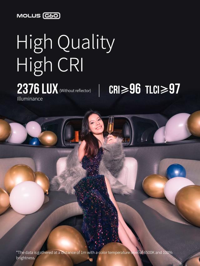 公式旗艦店] ZHIYUN MOLUS G60 LEDビデオライト 60W,撮影ライトCRI 96+