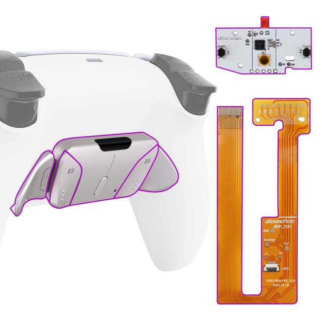 eXtremeRate ps5コントローラー（BDM-030＆BDM-040＆BDM-050）に対応用純色の金属バージョンRISE4背面リマップキット(RMB)、ps5コントロー_2