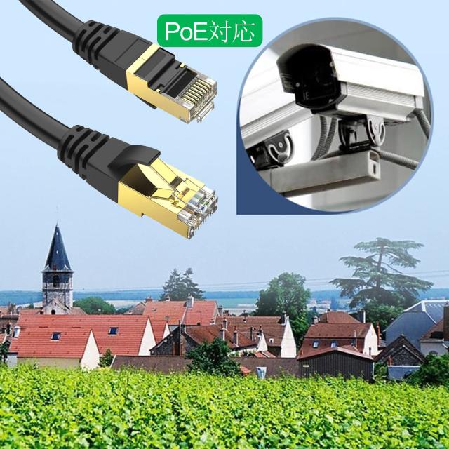 【在庫処分】Ankuly LANケーブル 屋外用 ランケーブル CAT6準拠 PoE対応 20m コネクタ付き UTP カテゴリ6 業務用(ブラック) Ankuly LANケーブル 屋外用 ランケーブル CAT6準拠 PoE対応 60m