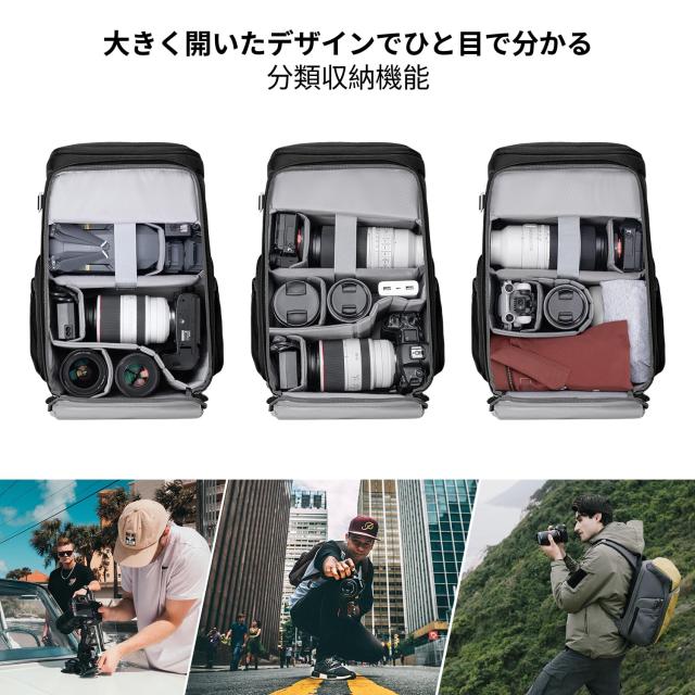 K＆F Concept カメラバッグ カメラバックパック カメラリュック 25L 大