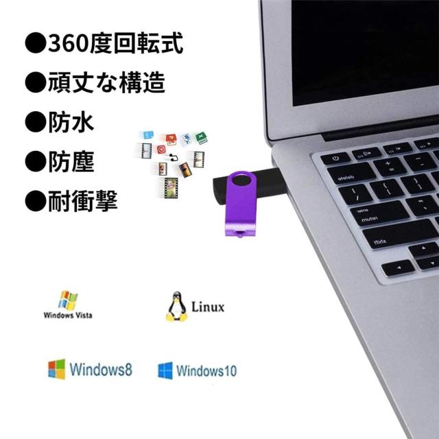 TEWENE USBメモリ 低容量 1GB 50個セット 10色 回転式 フラッシュドライブ 業務用 USB フラッシュメモリー USB2.0 ストラップ付 高級なス_2