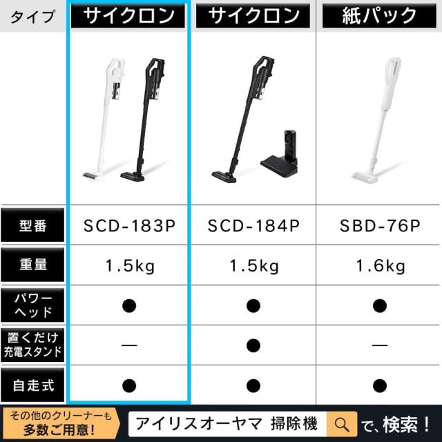 アイリスオーヤマ(IRIS OHYAMA) 掃除機 コードレス サイクロン スティッククリーナー ハンディ お手入れ簡単 SCD-183P-B ブラック_6