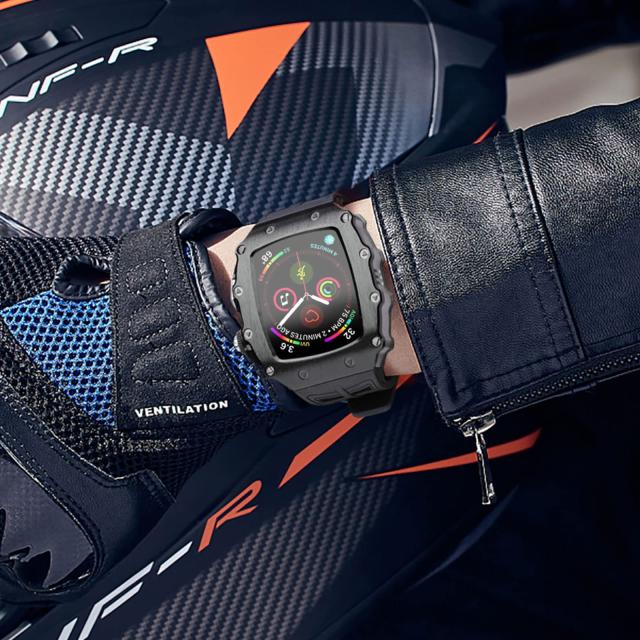 AHNHSKY ケース バンド付き Apple Watch シリーズ 8/7 45mm 6/5/4/SE/SE2 44mm用 バンパー メタル 保護 カバー iWatch用 45mm 44mm スト