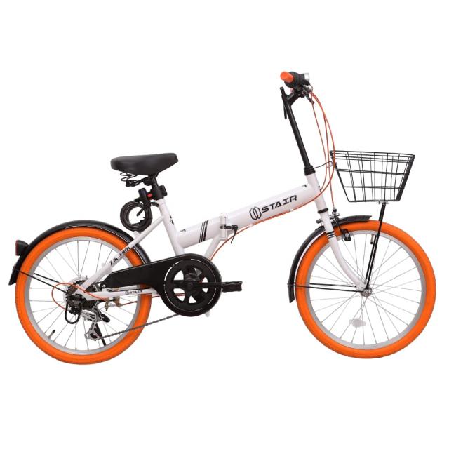 折りたたみ自転車 折り畳み自転車 20インチ シマノ6段変速 カゴ付