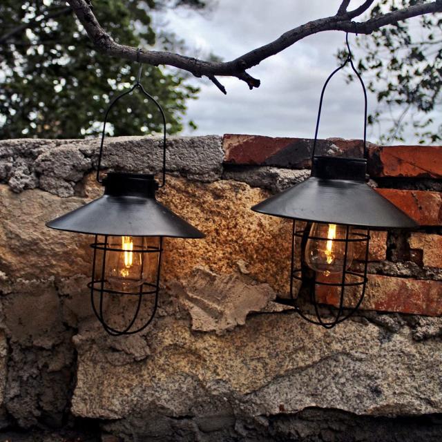 レトロ アンティーク 自動点灯 ソーラーライト 2個セット レトロ